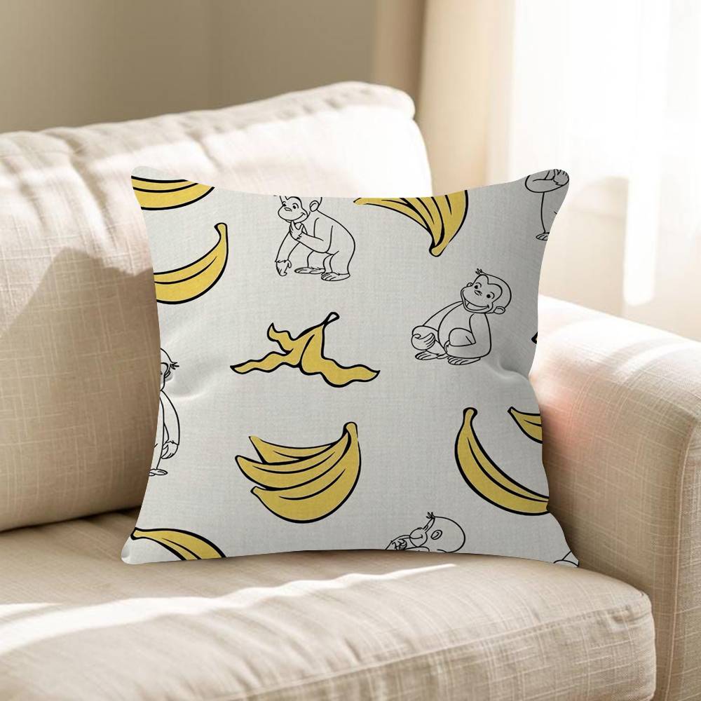 Curious GGeorge Monkey Cushion Cover Pillowcase Upholstery Sofa Throw Pillow Home Decor Pillowcas