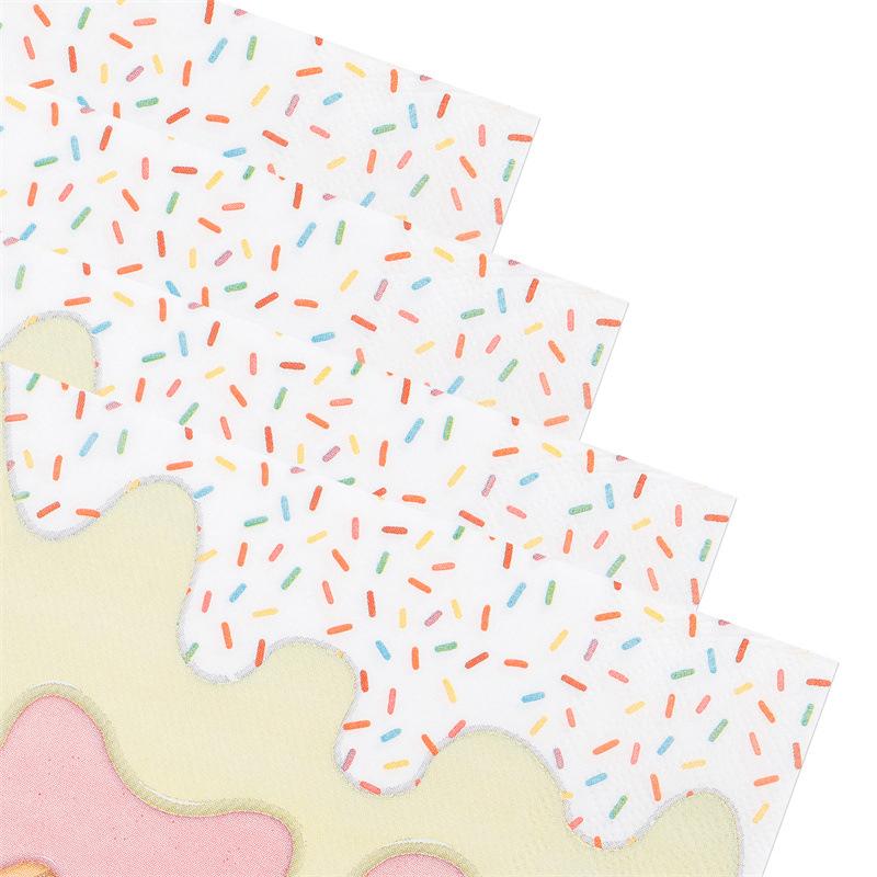 Салфетки с принтом мороженого Одноразовые товары для вечеринок Украшение на день рождения Красочные бумажные полотенца Подкладки для посуды Детский сувенир