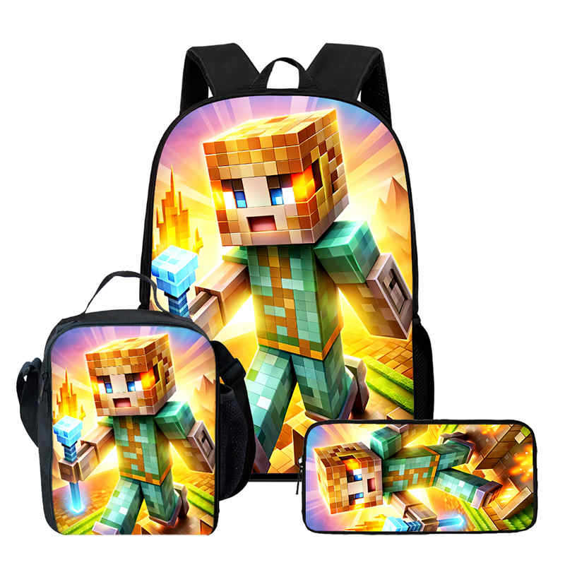 Детский рюкзак с принтом Minecraft для начальной школы