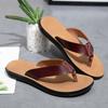 2025 New Italian Leather Flip-flops For Men Cool Beach Summer New Slippers Man Big Size 38-47 Light Flats Luxury Men's Shoes