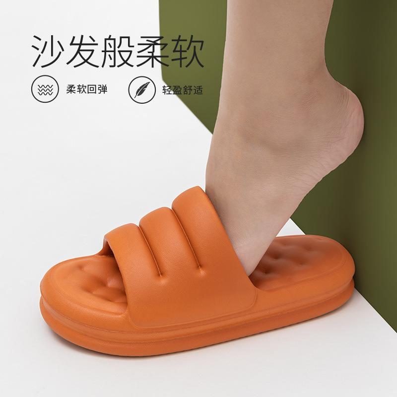 Бесшумные тапочки для дивана EVA, женские, на толстой подошве, мягкие, домашние тапочки, женские, нескользящие, сандалии, мужские, летняя, для дома, на платформе, для ванной, зеленые