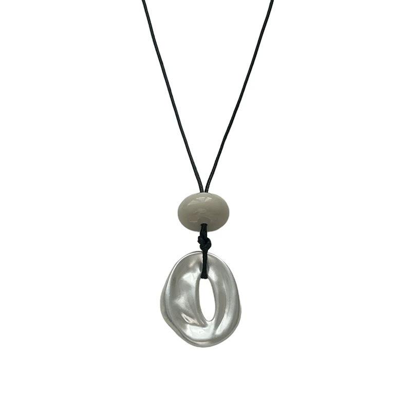 Korean ins style simple irregular geometric necklace female long style daily versatile neck chain accessories niche sweater chain