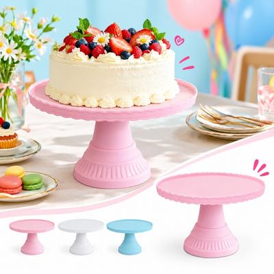 Decorative Design Cake Stand Ribbed Texture Pastry Stand Elegant Display Stand Party Serving
