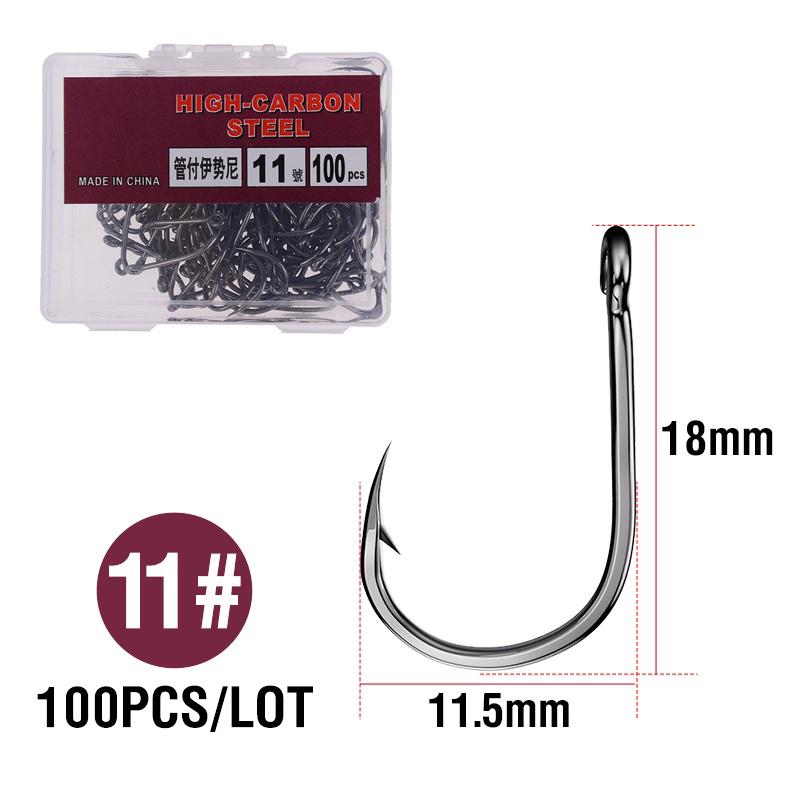 1 Box High Carbon Steel Circle Fishing Hooks Freshwater Fishhook Hole Strong Carp Fish Tackle High Quality