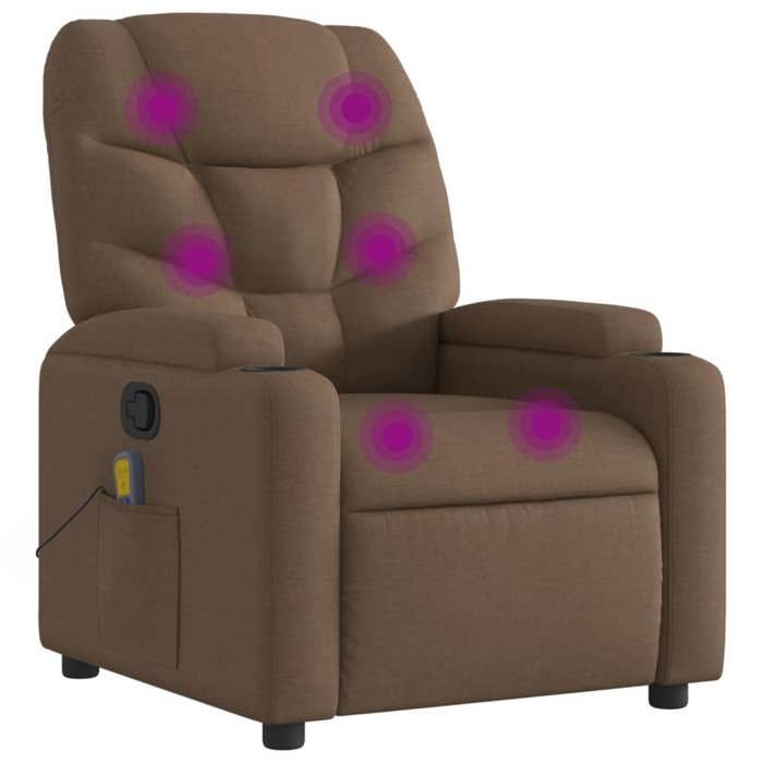 VidaXL Reclining Massage Armchair, Relaxation Chair with Cup Holders, Seat with Backrest and Armrests Living Room, 372457