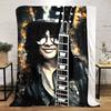 Guitarist Top Hat Guitar Soft Comfortable Blanket Suitable All Seasons Perfect Gift Office Nap Outdoor Travel