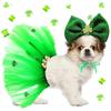 St. Patrick's Day Dog Ballet Skirt Lace Bow Headband Set