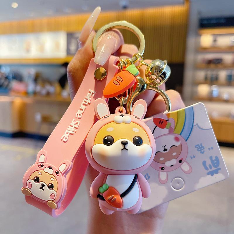 Брелок с изображением кролика Чай из мультфильма, милый кукла Сиба-ину со знаком зодиака, брелок для сумки, подвеска