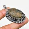 Labradorite Gemstone Handmade 925 Silver Plated Jewelry Pendant 2.08"