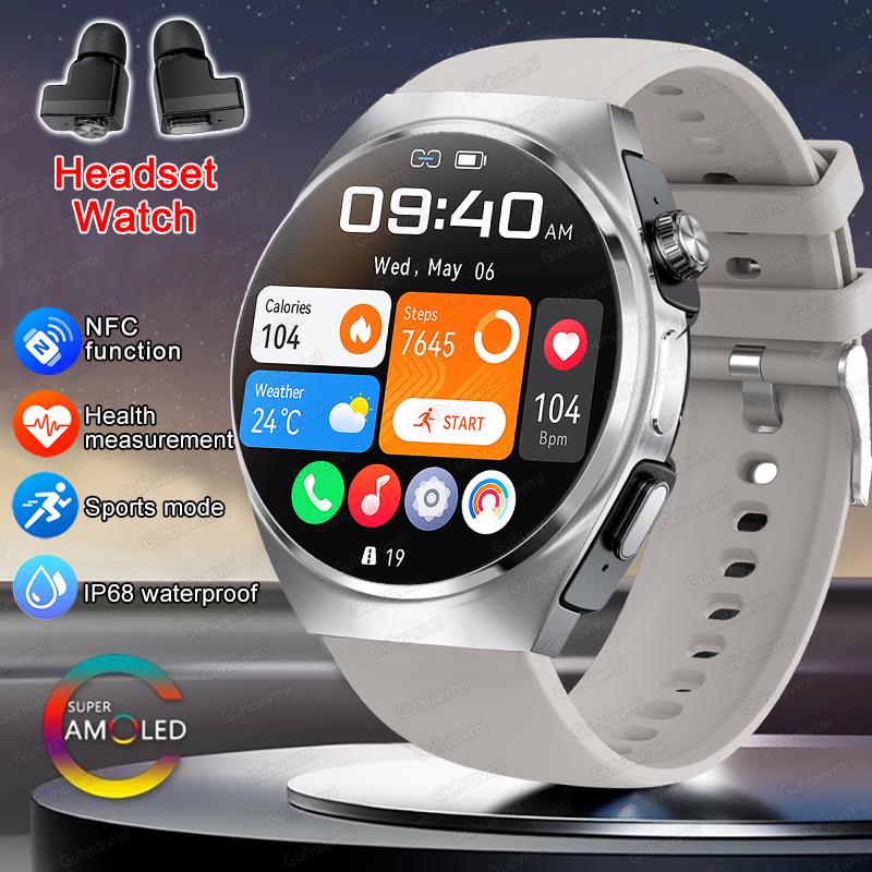Наушники Умные Часы Для Android iOS С Наушниками TWS Звонки Bluetooth 2 в 1 Наушники Пульс Кислород в Крови Спорт Умные Часы NFC
