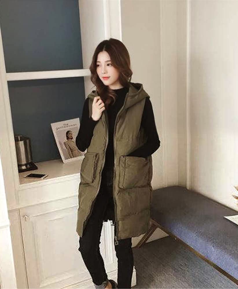TASOGARA Пуховый Идеальный для Осени и Зимы Женский Жилет, Длинный, Утепленный, Легкий, С Капюшоном, (JP, Алфавит, M, Зеленый)