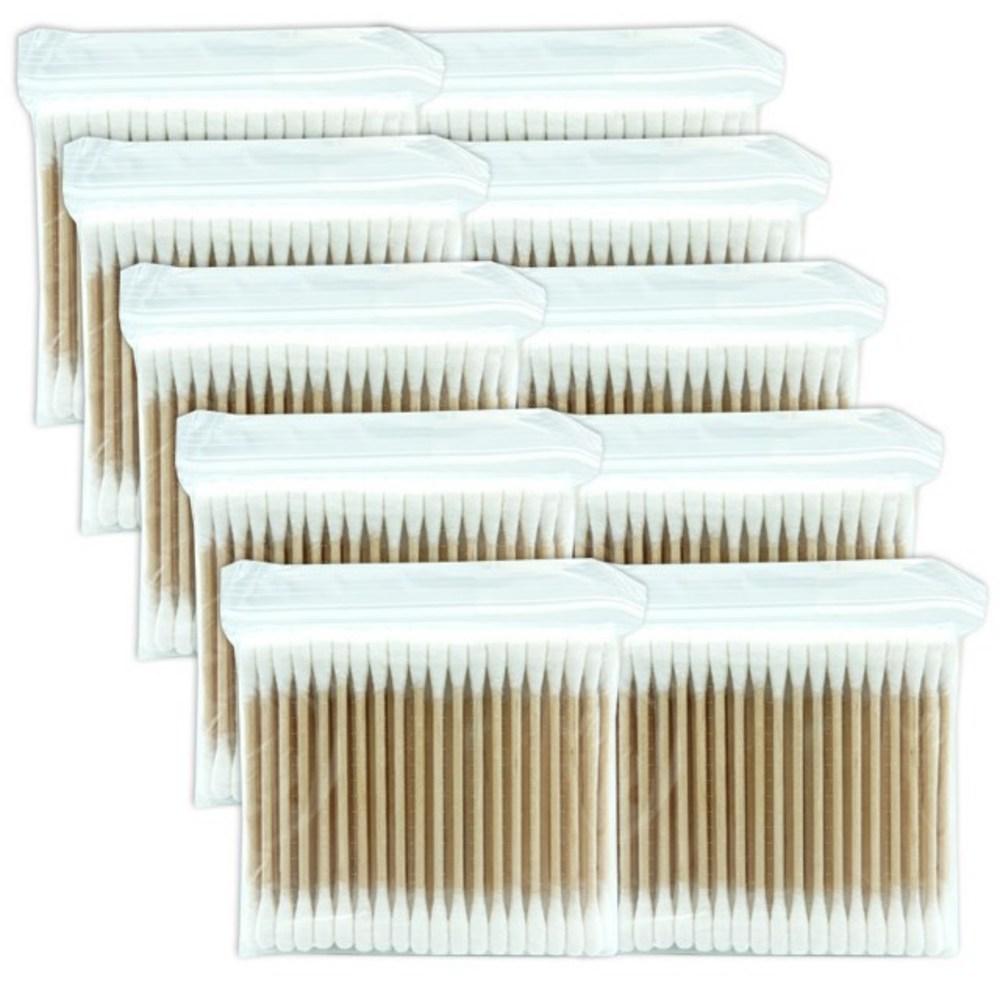 Dtips Pure Cotton Hygienic Wooden Cotton Swabs 100 pcs 10 pcs