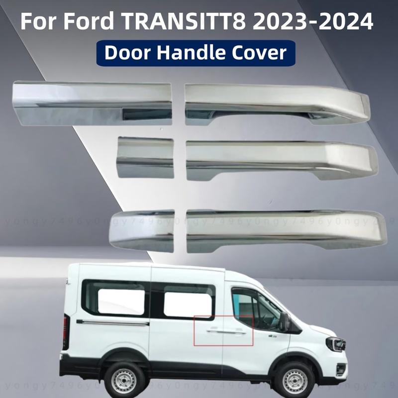 Car Accessories For Ford TRANSIT T8 2024 2025 ABS Chrome Auto parts Door Handle Cover Trim Car Decoration Paste style