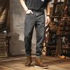 Мужские весенние и летние джинсы больших размеров, мужские свободные эластичные джинсовые брюки в стиле ретро в коровьем стиле, большие размеры