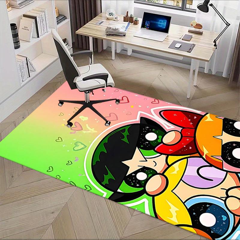 Powerpuff Girls Chair Mat: Cute Cartoon Decor for Home Office, Living Room, Bedroom - Gift Idea for Adults.1227a