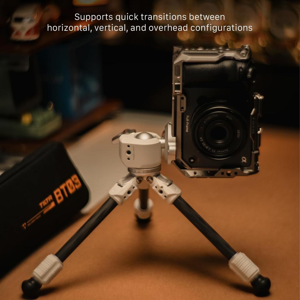 TILTA BT03E Настольная шаровая головка 1 ярусная тренога из углеродного волокна 3 кг выдвижная космический серый TT-BT03E-FB-SG