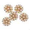 5 Pieces Cluster Pearl Diamante Crystal Rhinestone Buttons Embellishments Appliques for Decor