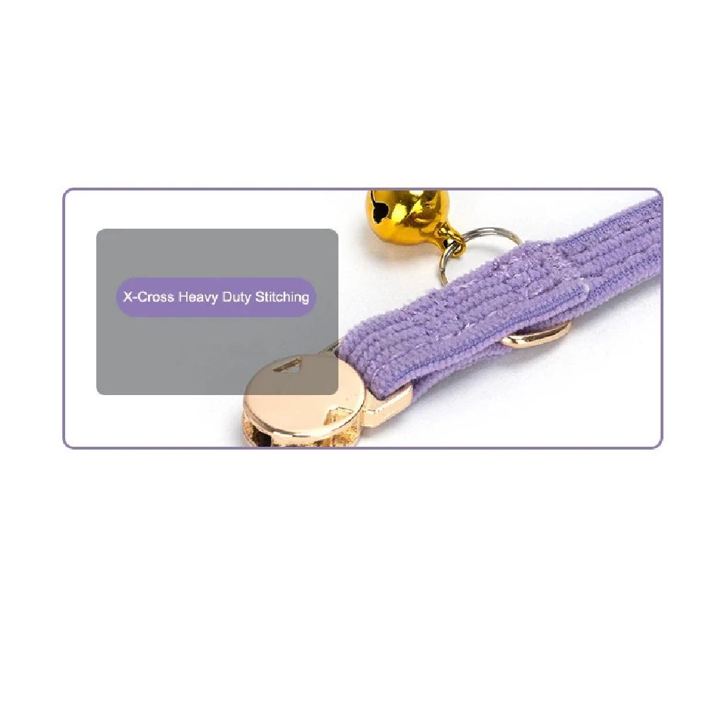 Personalized Engraved Cat Collar Adjustable Size Metal Buckle with Bell Custom Pet Name and Telephone Number