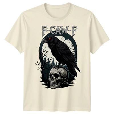 F-CAW-F Забавная футболка с мемом про ворону, саркастичная, готическая, на Хэллоуин, для взрослых #19