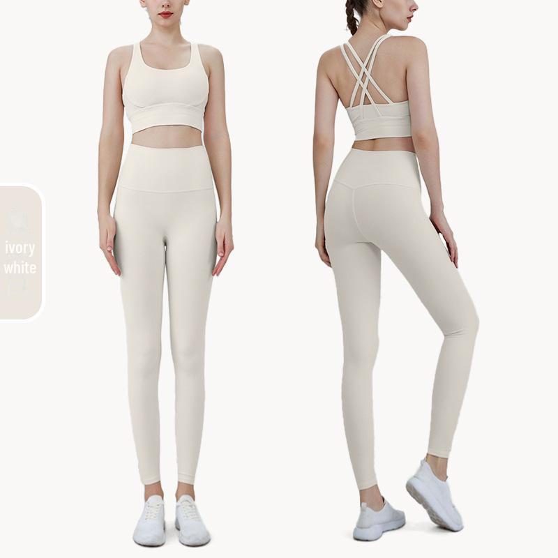 «Летний комплект для йоги на крестообразной спине»: Брюки и топ с высокой талией и утягивающими бедрами
