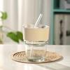 400ML Drinking Glasses with Lids Glass Straw Cup Set Can Shaped Glass Cups Beer Glasses Coffee Milk Juice Drinkware Tumbler Cup