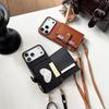 Кошелек-чехол на ремешке через плечо для IPhone Air 16 15 17 Pro Max 11 12 13 14 Plus, отделения для карт, силиконовый чехол из ПУ-кожи