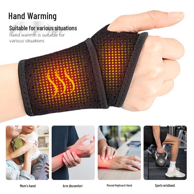 Heated Compression Wristband for Sports: Wrist Support for Badminton, Weightlifting, Rock Climbing, and More