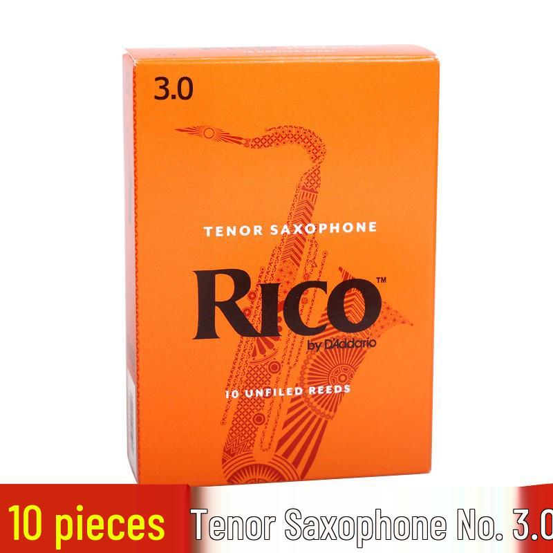 Оригинальные трости для саксофона-альта B-flat RICO, жесткость 1.5-3.0, Желто-оранжевая коробка, 10 шт.