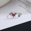Zinc Zinc Alloy Enamel Elk Ring Dripping Oil Christmas Finger Buckle Unique   Decoration