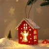 Red/wood Glowing Log Cabin Angle Elk Santa Claus Christmas Tree Decorations  Kids Gifts