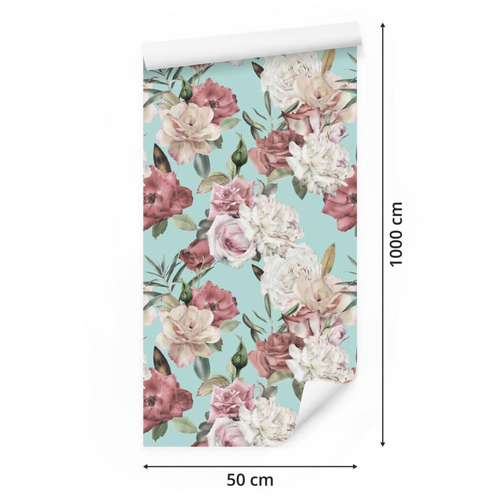 Peonies wallpaper for living room and bedroom 50x1000