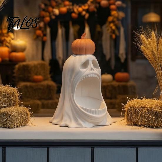 Большая Тыквенная Миска для Сладостей на Хэллоуин, 3D-печатный Открытый Держатель для Угощений, Декор для Вечеринки, Настольный Поднос для Угощений или Подарков, Креативный