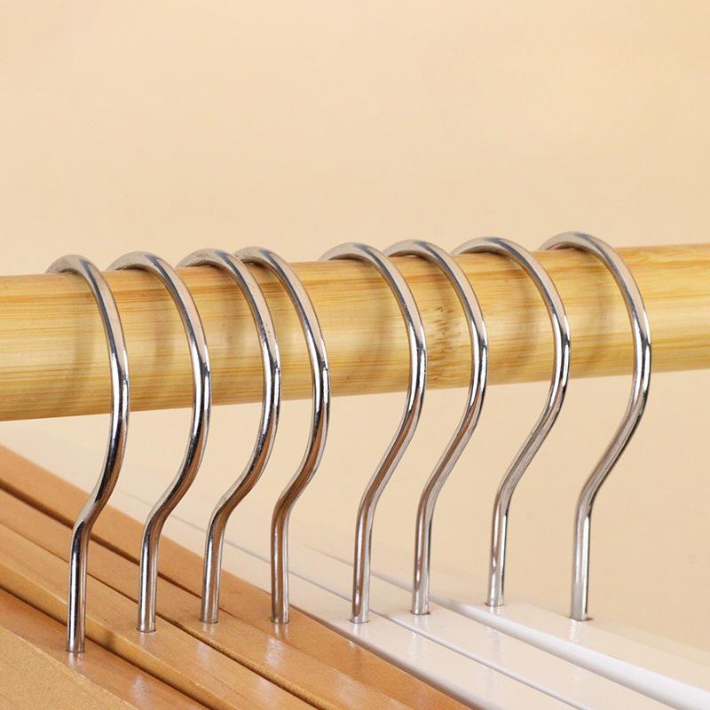 White Wooden Pants Hanger,5 Pack Durable Skirt Hangers with Adjustable Clips for Jeans Slacks Shorts,Heavy Duty Clip Hangers