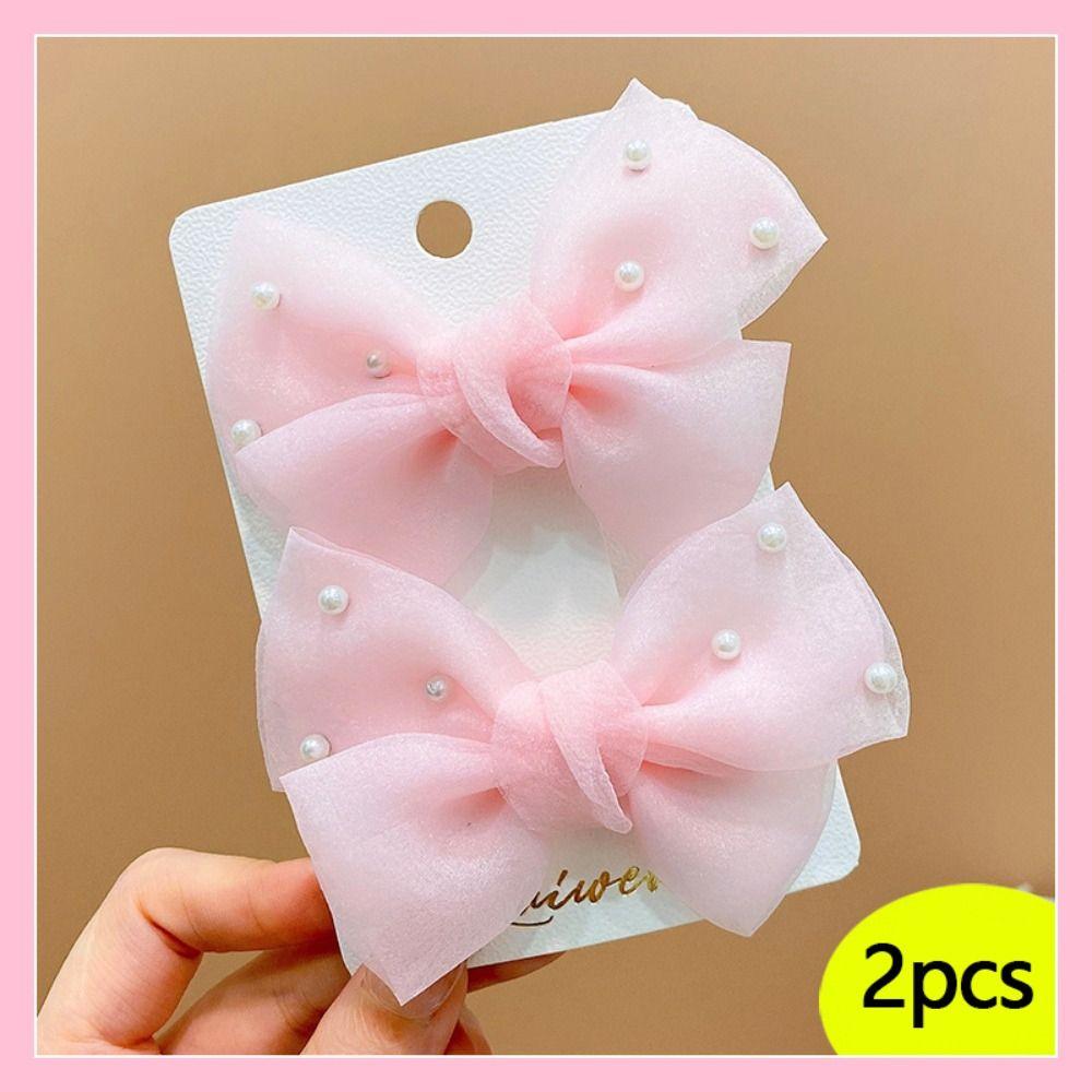 2 шт./набор заколки-банты для волос с искусственным жемчугом, многоцветные головные уборы, новые боковые заколки