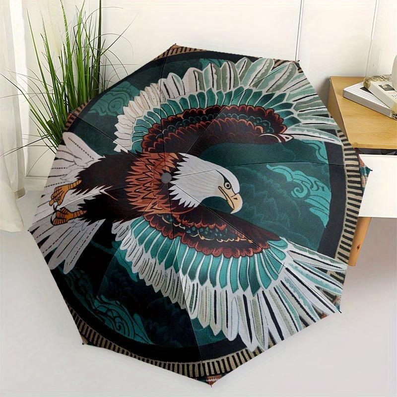 Eagle Feather Round Rug, Vibrant Wildlife Decor for Your HomeUmbrella with Cute Design, Portable 3-Fold Compact Umbrella for Men & Women, Valentine's
