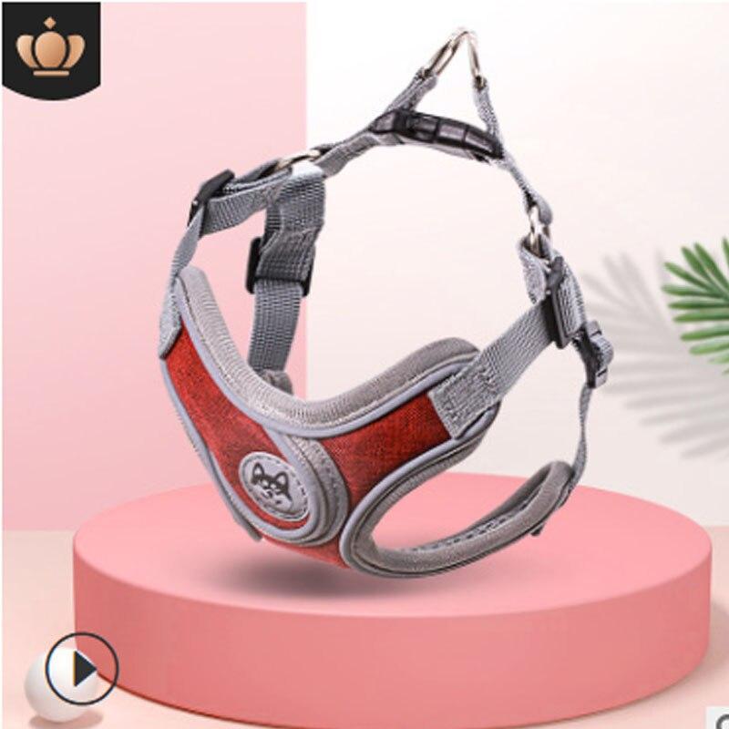 Дышащая шлейка для собак с поводком Светоотражающая оксфордская шлейка для собак Регулируемый размер Маленькие средние собаки