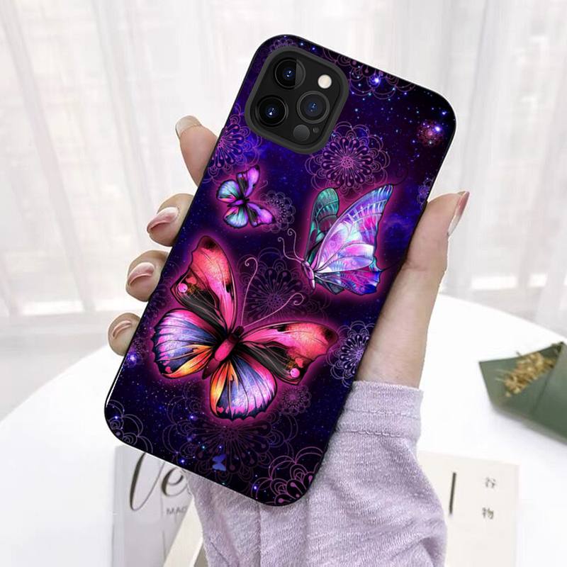Милый красочный чехол для телефона с бабочками для iPhone 11 12 13 Mini Pro Max 8 7 6 6S Plus X 5 SE 2020 XR XS Funda Case