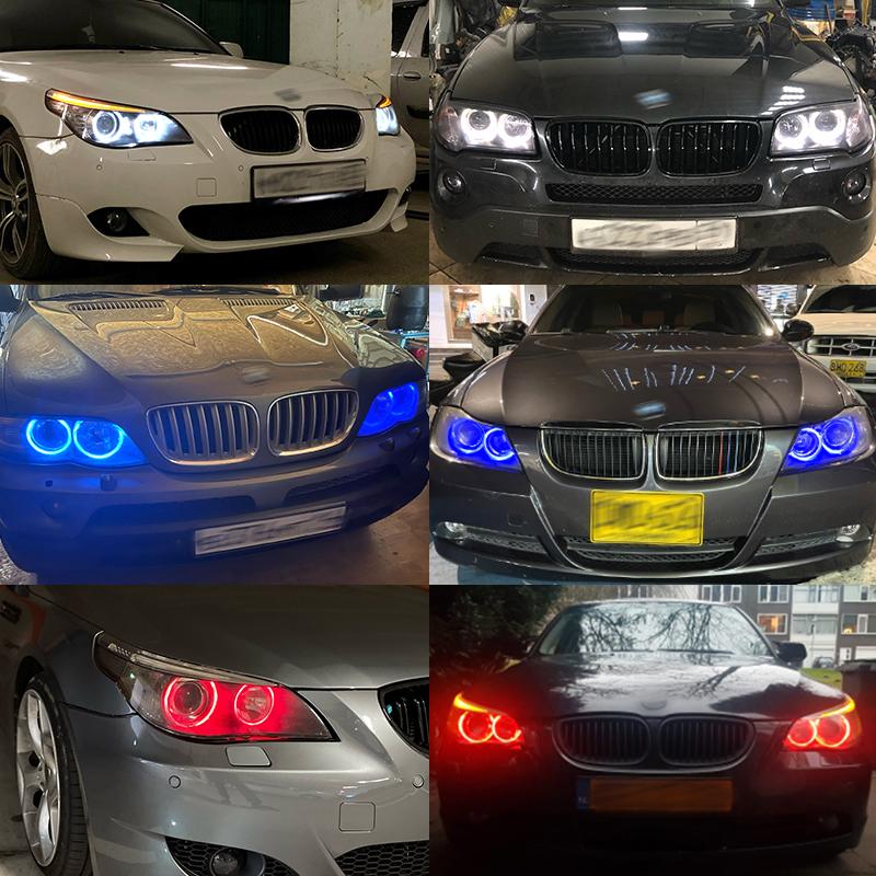 2 шт. H8 120 Вт Светодиодные ДХО «Ангельские глазки» Кольца Halo Для BMW X-серии E71 X6 2008 2009 2010 2011 2012 2013 Фары «Ангельские глазки»