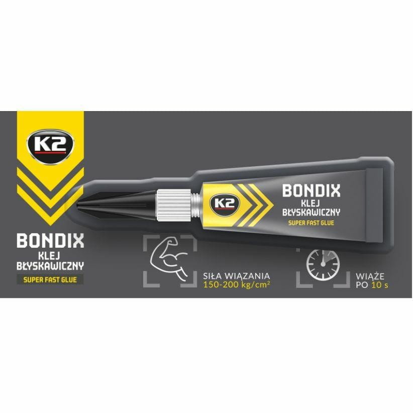 K2 Klej 15 Sekundowy Do Plastiku Drewna Gumy Bondix 3G