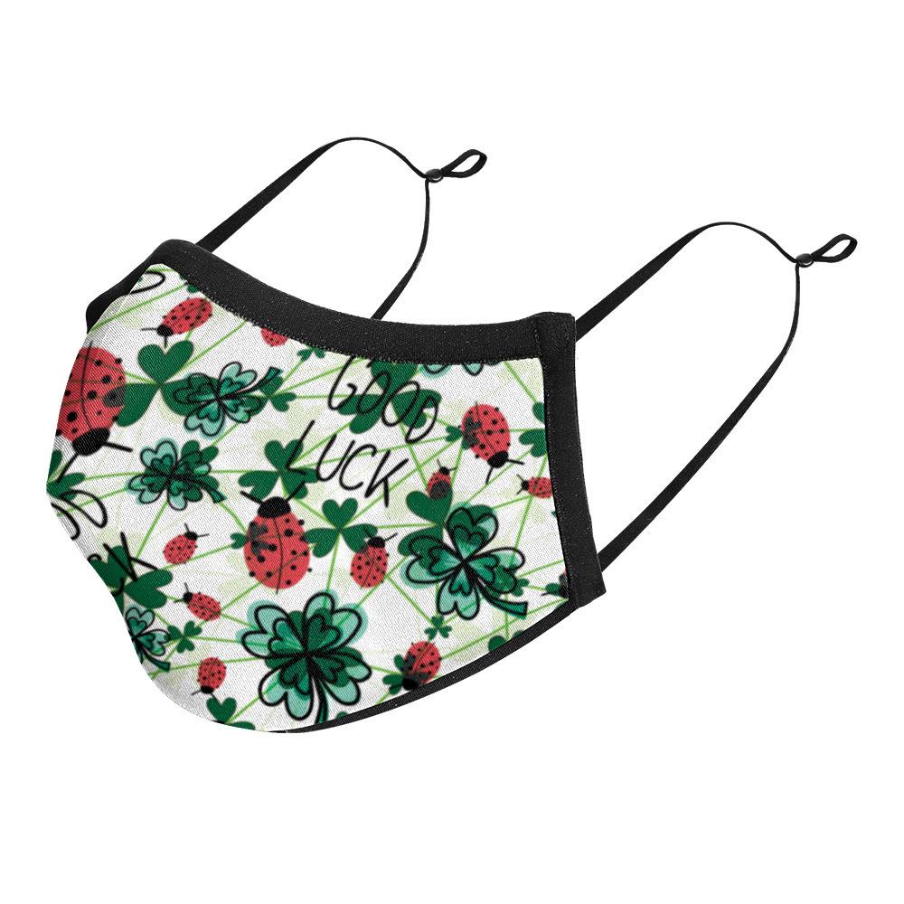 Irish Festival Shamrock Print Sun Protection Breathable Face Mask - Adult Double Layer