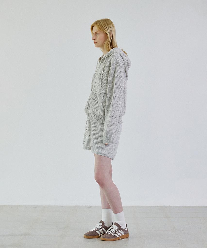 STEP AROUND Nef Wool Knit Half Pants_Light Gray
