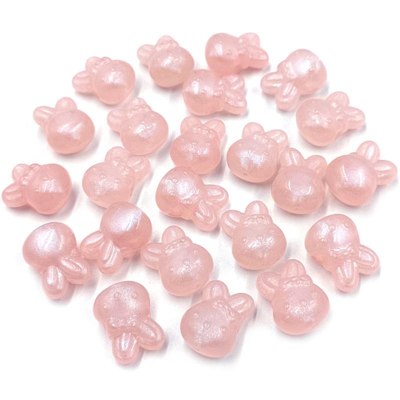 Material Round Pendant Charms Bowknot Rabbit Flat Love Heart Beads 10Pcs Fluorescent Handmade DIY Jewelry Accessories Arcylic Fashion Accessories
