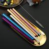 304 Stainless Steel Oblique Straw Titanium-Plated Color Straight Tube Restaurant Drink Coffee Milk Tea Drinking Straw Metal Straw