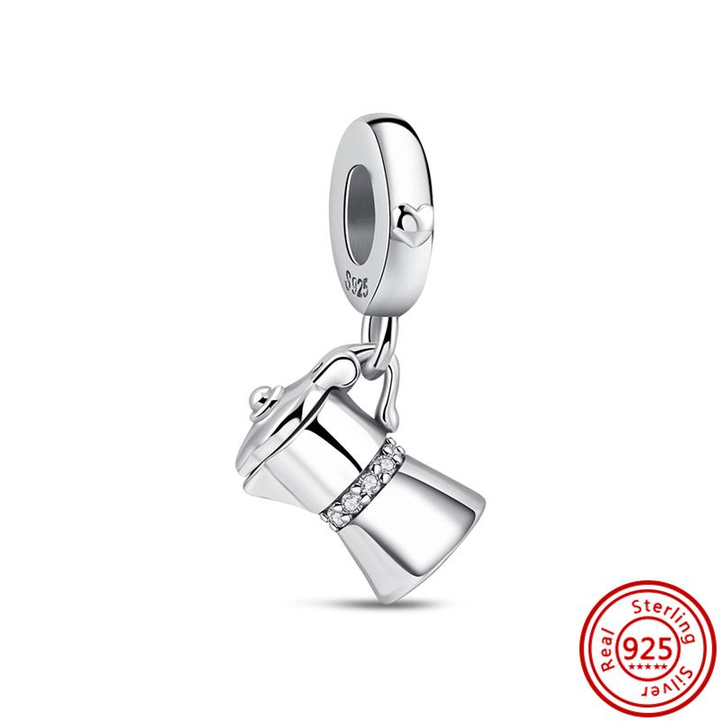 Настоящее серебро 925 пробы цвет светлячок снежинка звездный фианит блестящие подвески паве бусины подходят оригинальные браслеты для женщин ювелирные украшения