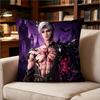 Fantasy Game Character Print Pillow Cover Cool Anime Style Decorative Cushion Case For Sofa Bedroom Living Room Home Decor