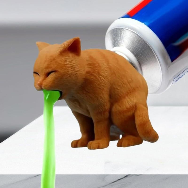 Рвота 3D-печатный котенок Диспенсер для зубной пасты Креативная крышка Для семейной ванной комнаты