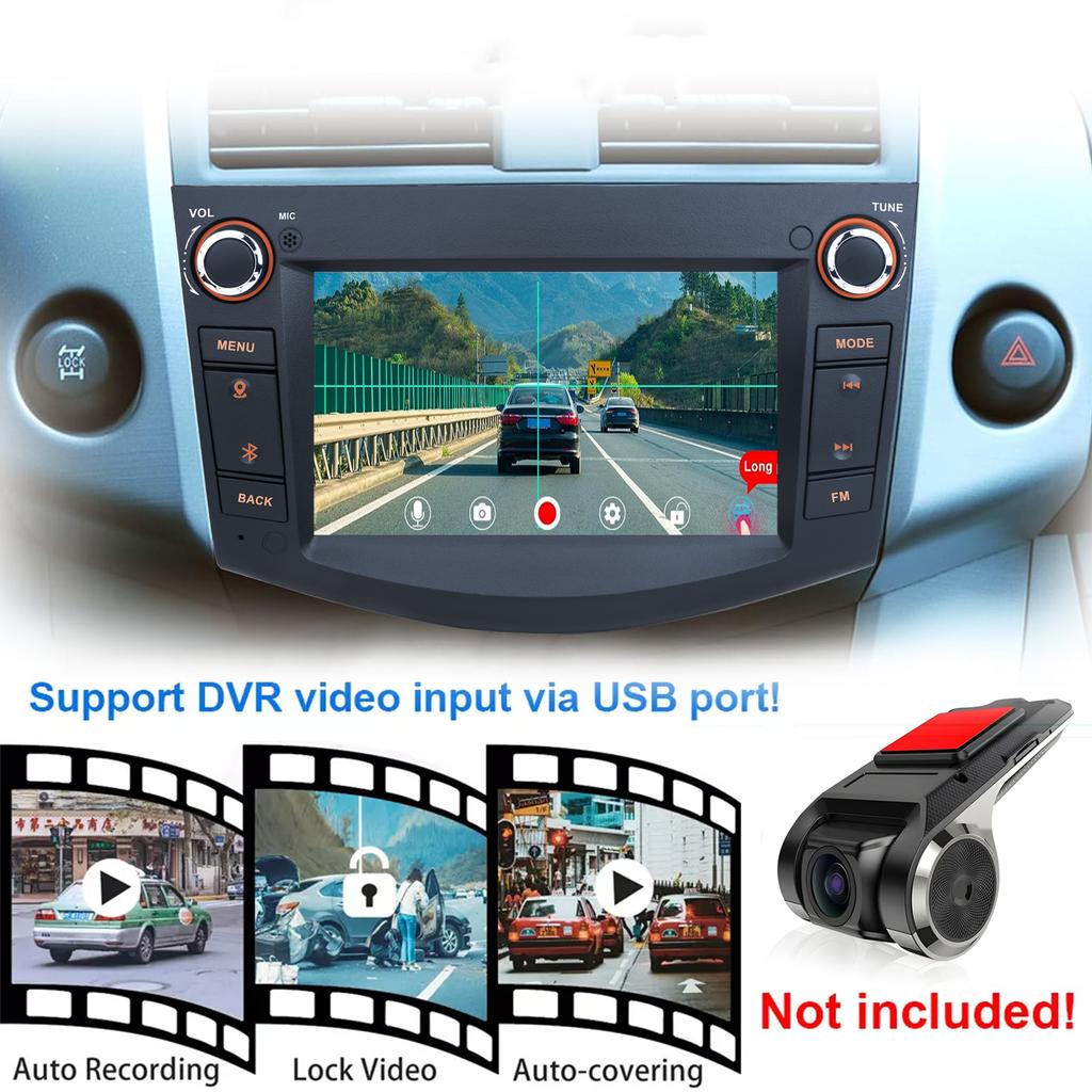 2+64G Android 13 автомобильная стереосистема для Toyota RAV4 2006-2012 7-дюймовый сенсорный экран радио с Carplay Android Auto GPS Mirror Link для Android/iOS WiFi