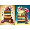 2 шт. 5D DIY Полный круглый Алмазная мозаика Цветы и книги Набор Декор 30x40 см