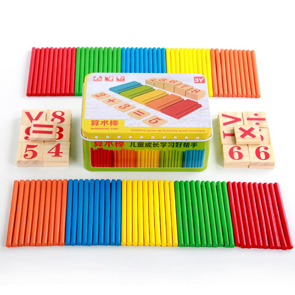 Colorful Counting Math Operation Sticks Kids Wooden Blocks Toy