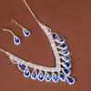 Rhinestone Crystal Jewelry Set Shining Necklace Bridal Earrings  Banquet